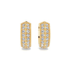 Yellow Gold Pave Diamond Hoops