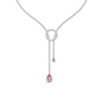 Pink Pear Diamond Infinity Necklace