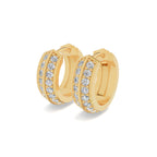 Yellow Gold Pave Diamond Hoops