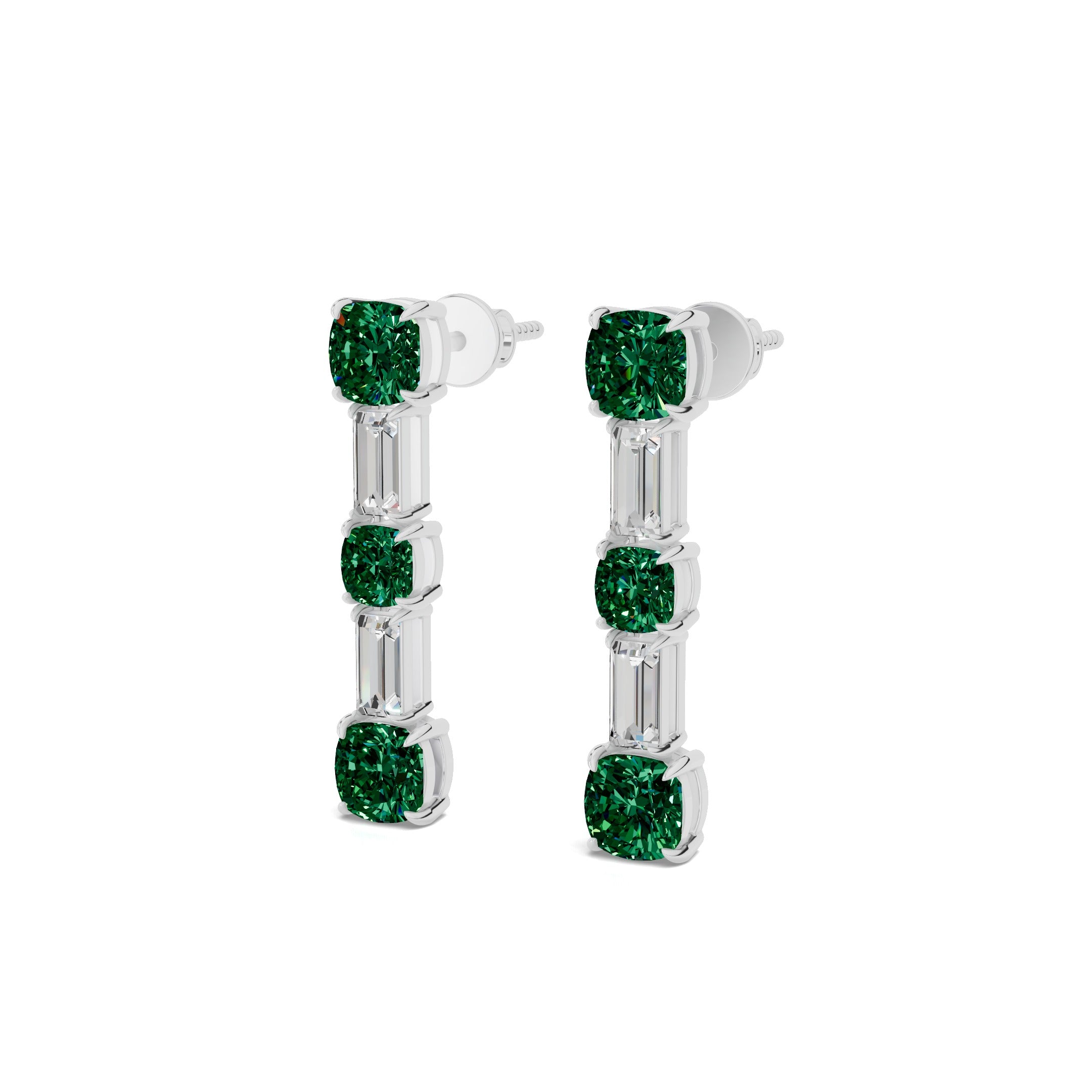 Emerald Drop Earrings - View 2