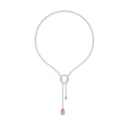 Pink Pear Diamond Infinity Necklace