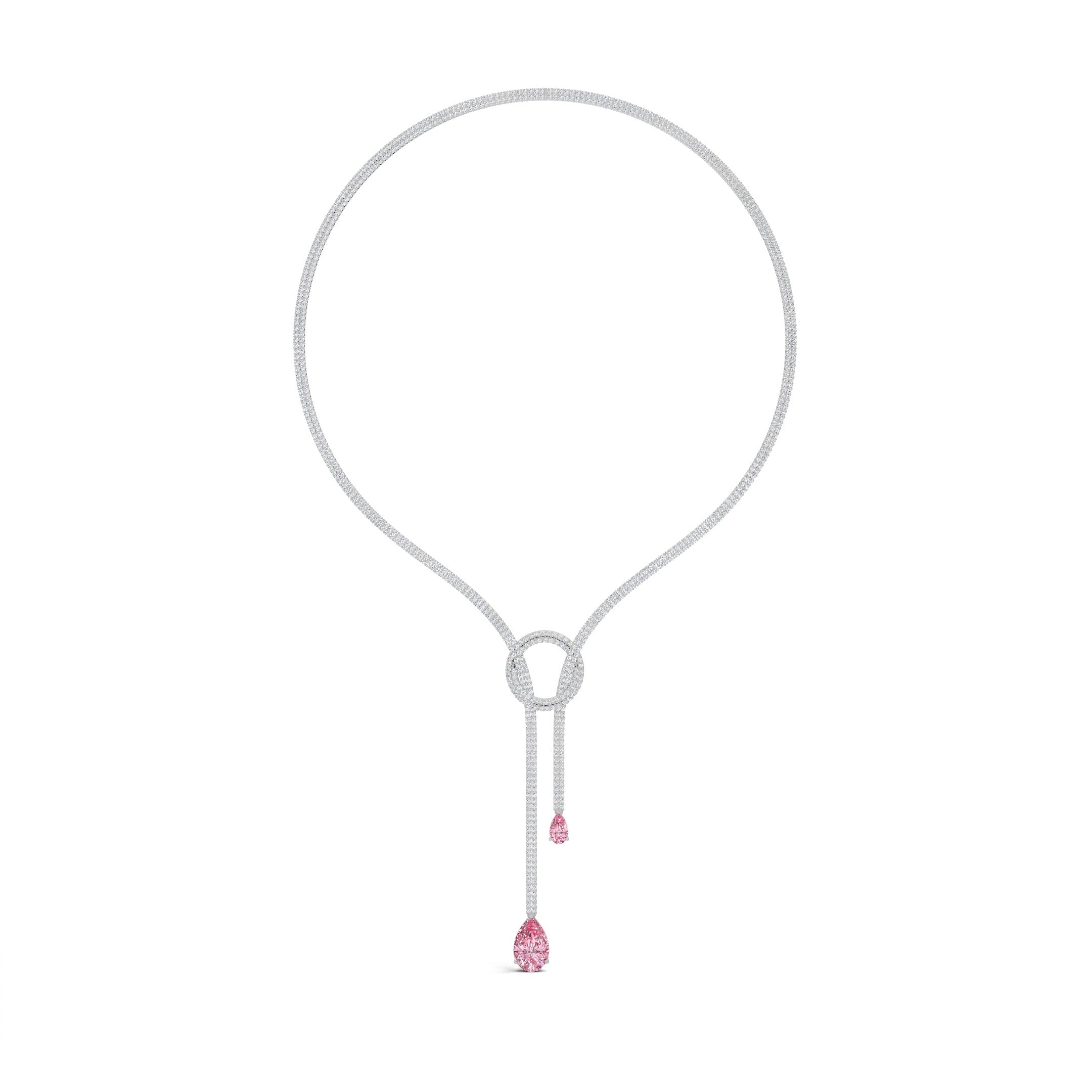 Pink Pear Diamond Infinity Necklace