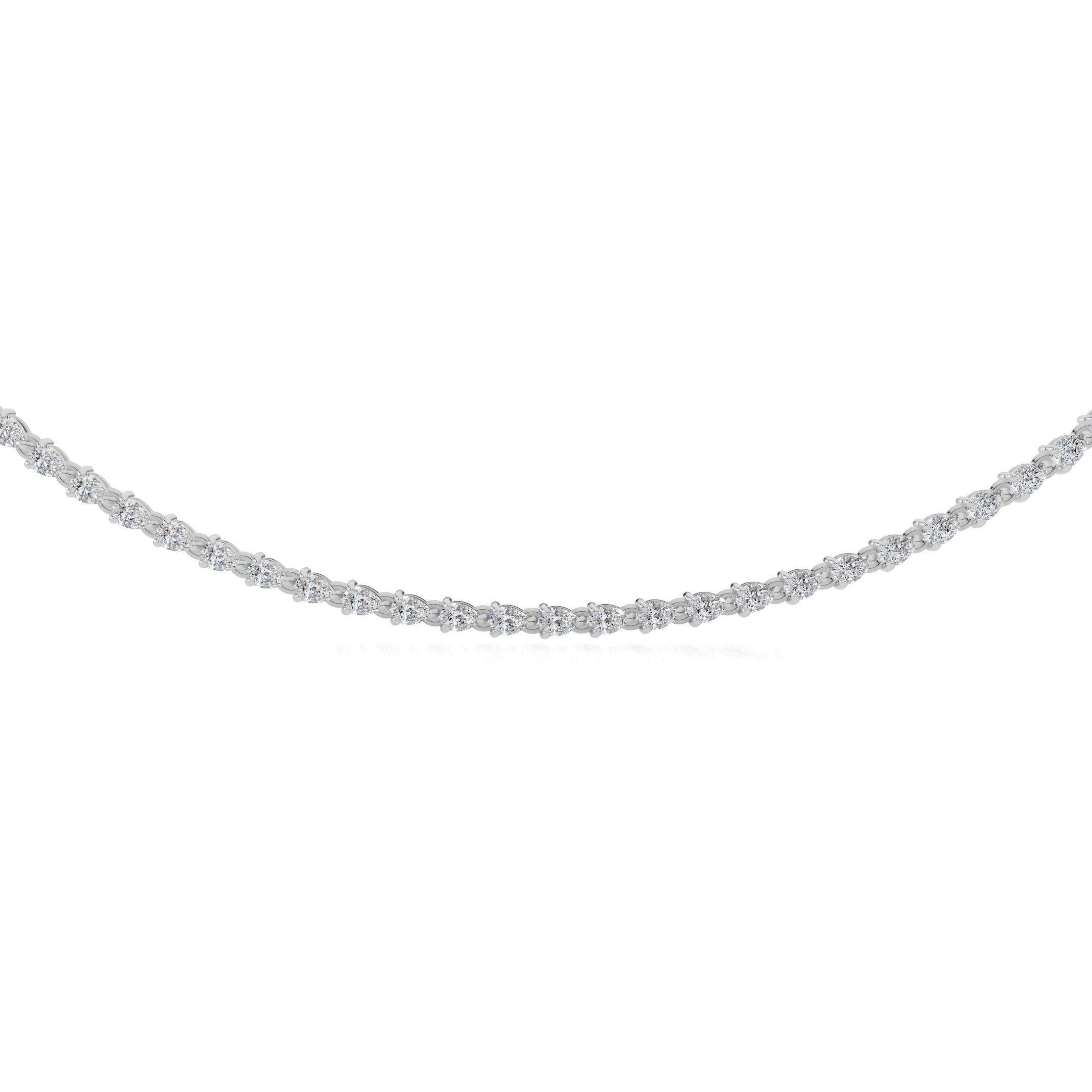 Pear Diamond Tennis Necklace