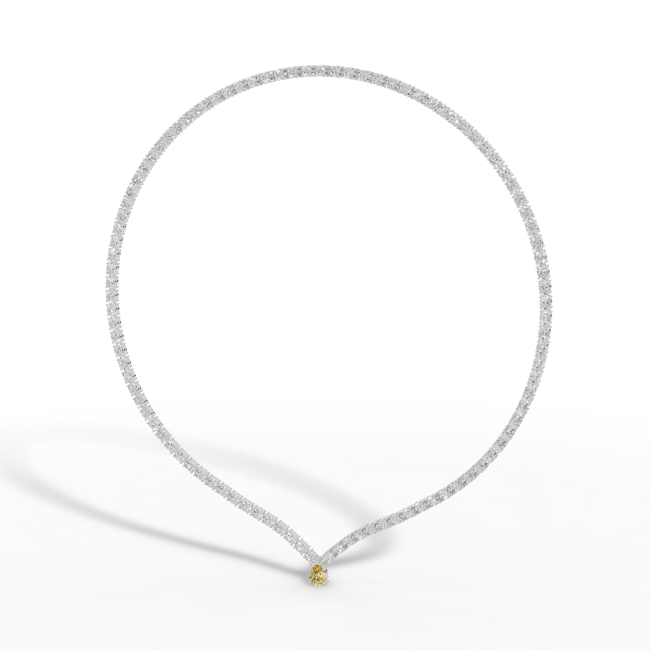 Yellow Diamond Tennis Necklace