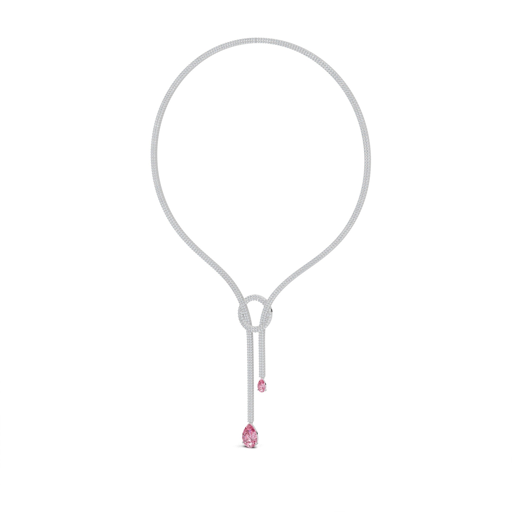 Pink Pear Diamond Infinity Necklace