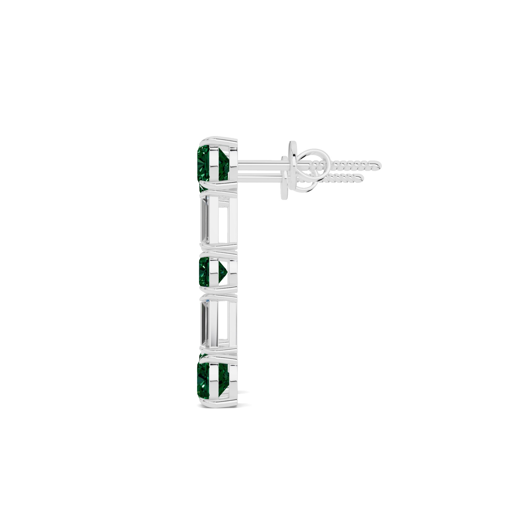 Emerald Drop Earrings - View 3