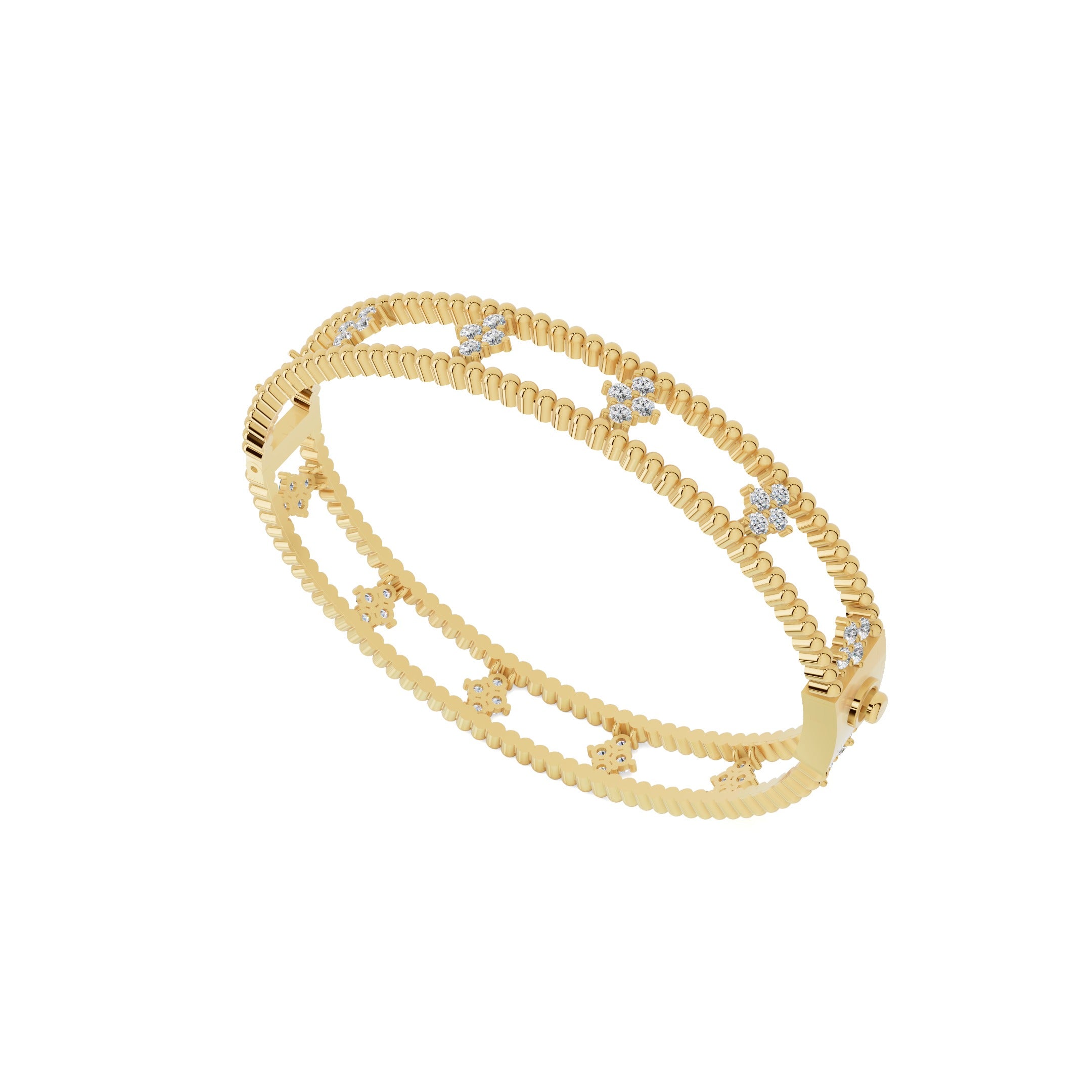 Diamond Cluster Beaded Bangle