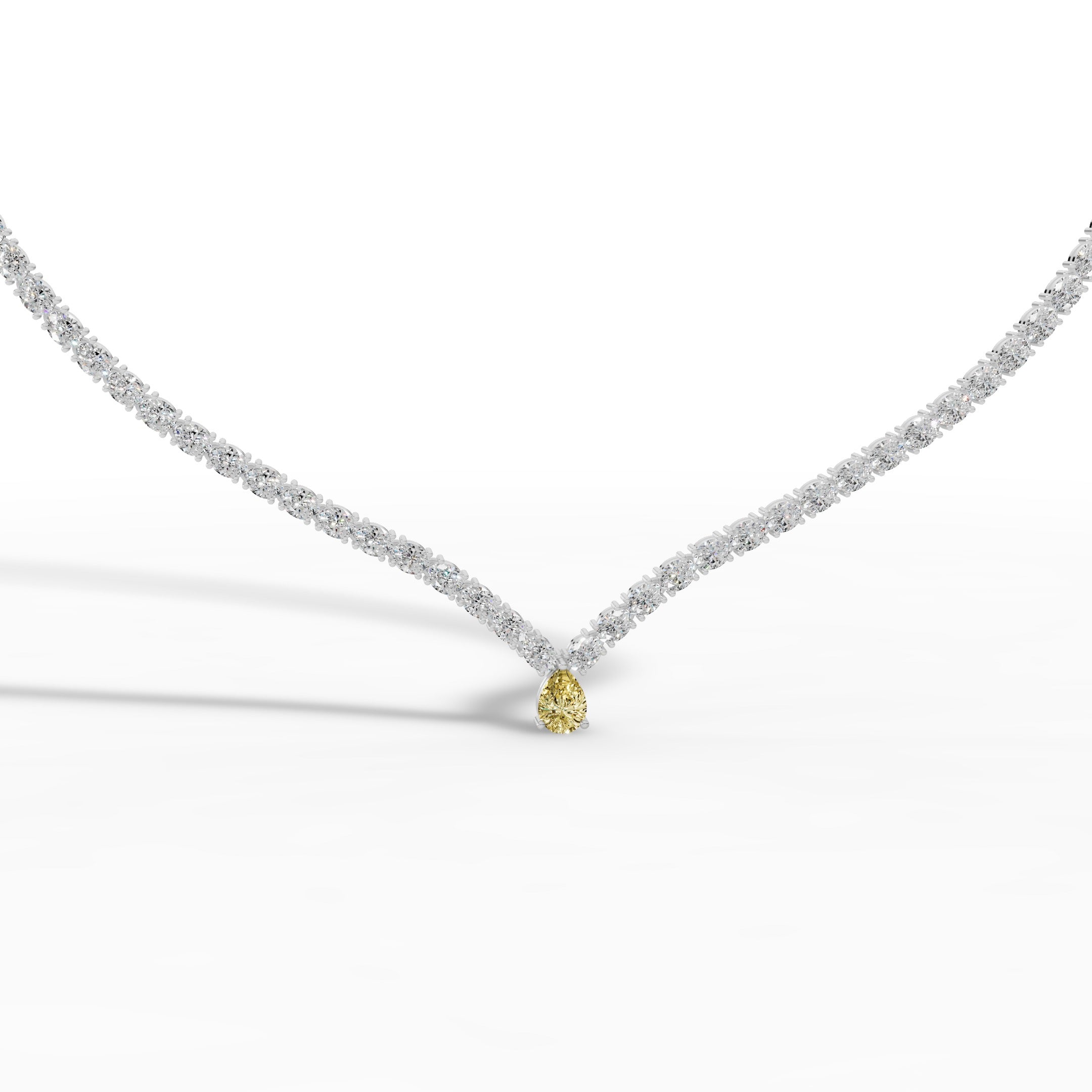 Yellow Diamond Tennis Necklace