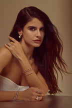 Diamond Cluster Beaded Bangle