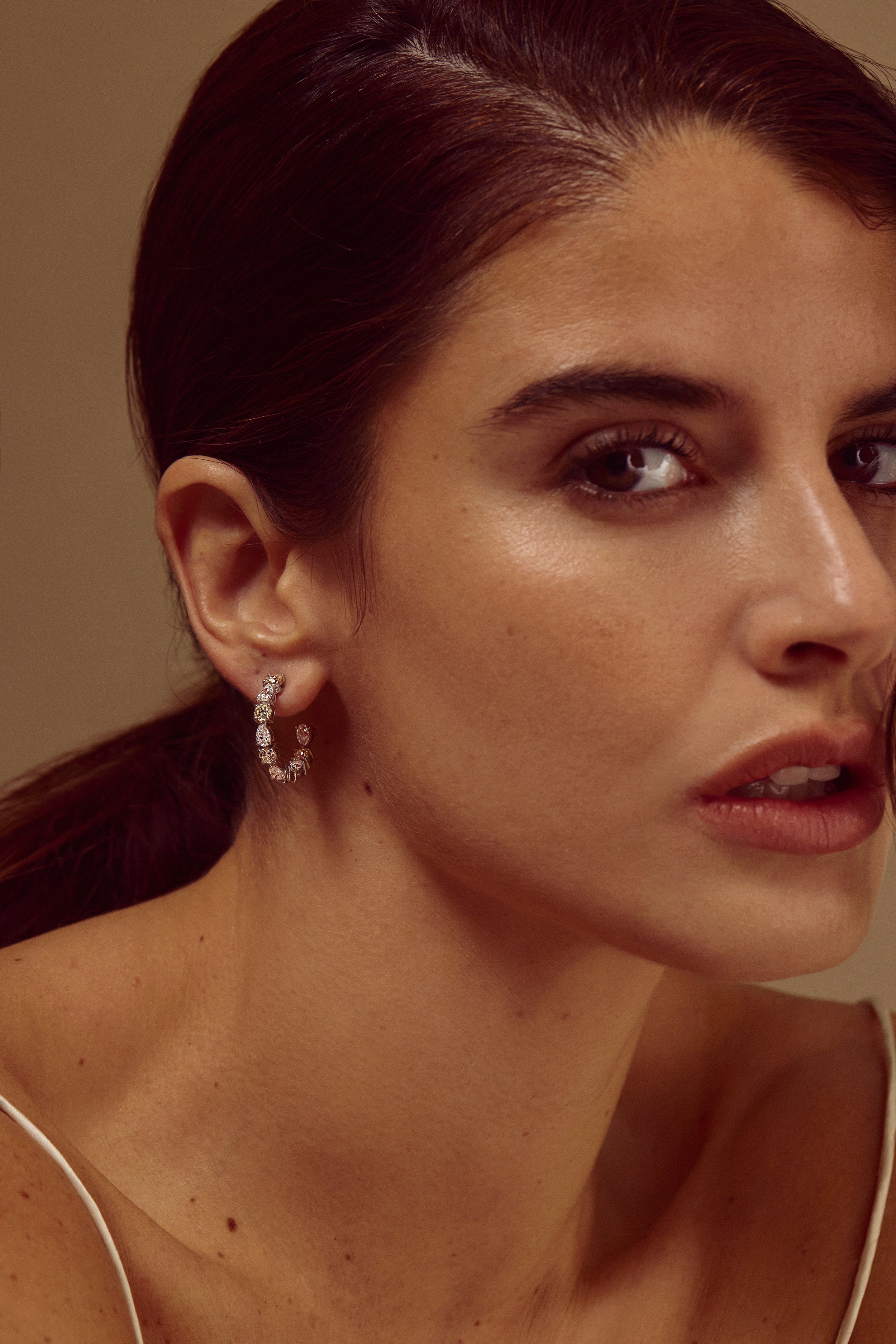 Small Yellow Diamond Twist Hoops