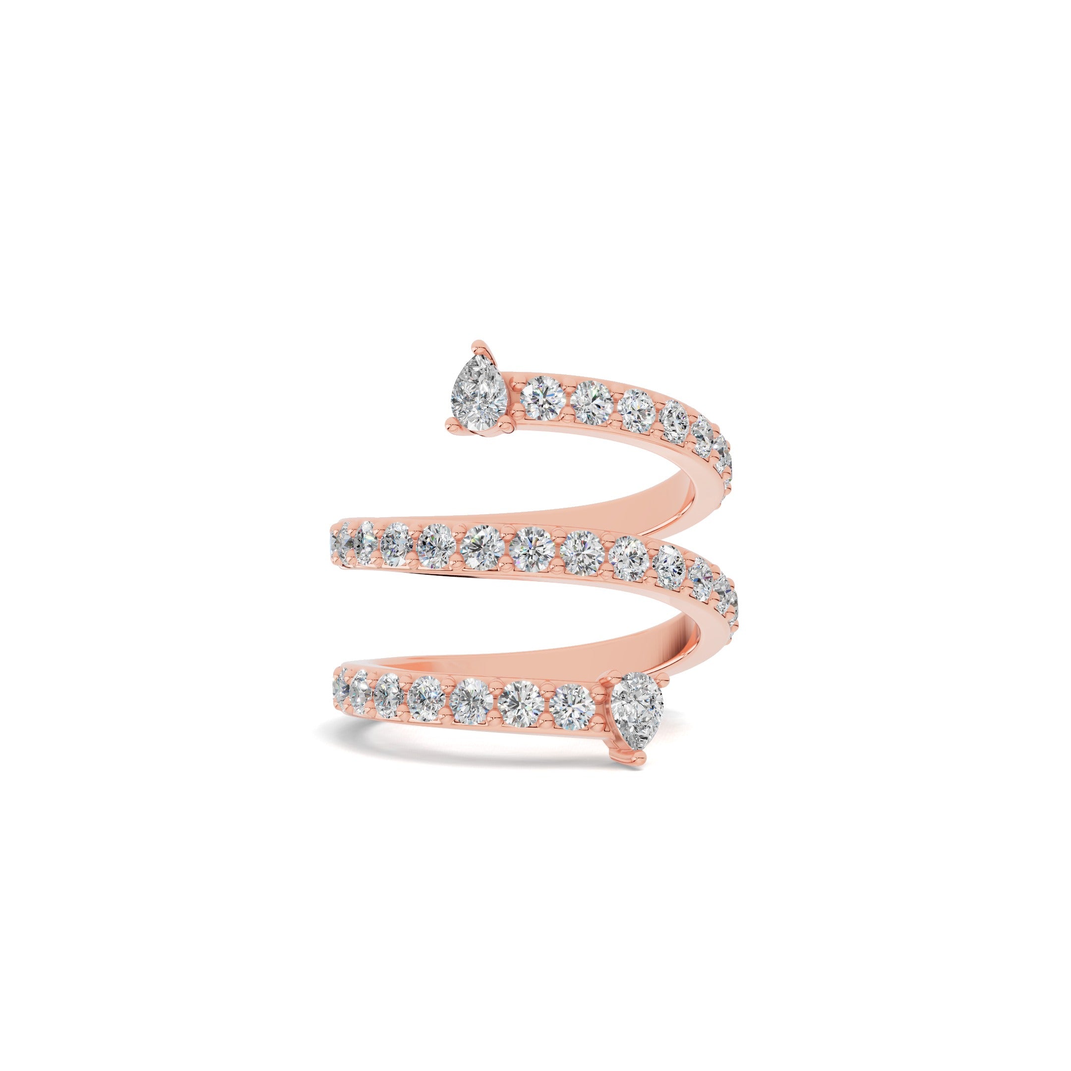 Pear Diamond Swirl Ring