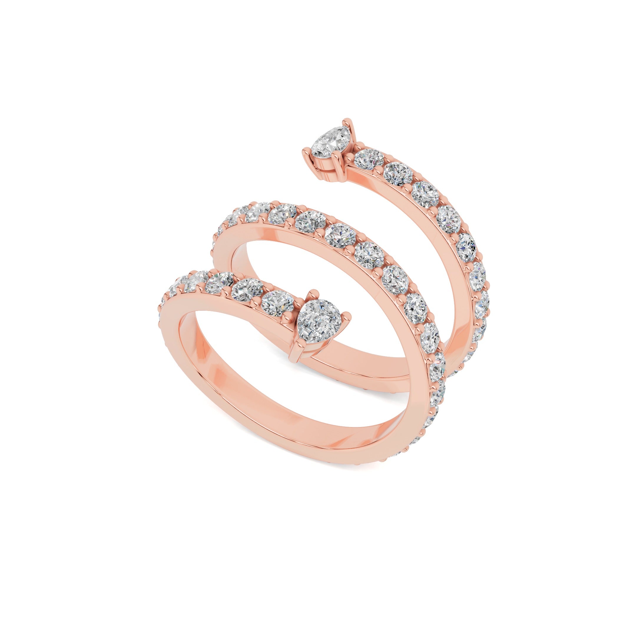 Pear Diamond Swirl Ring
