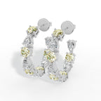 Small Yellow Diamond Twist Hoops