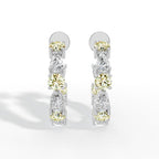 Small Yellow Diamond Twist Hoops