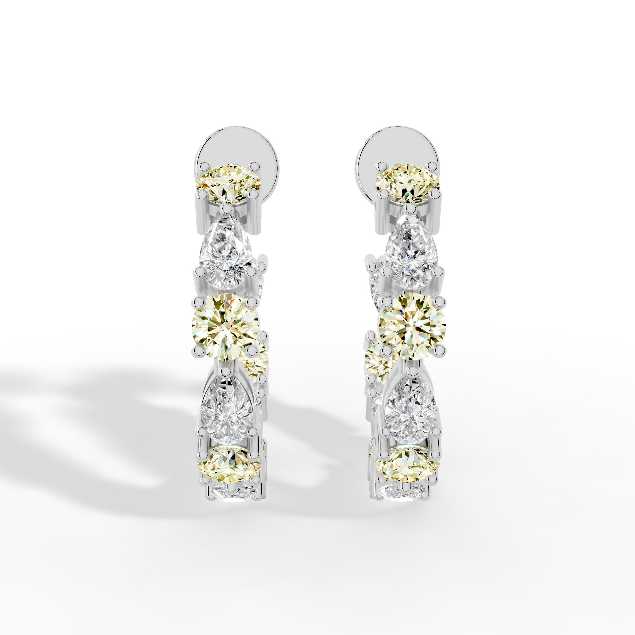 Small Yellow Diamond Twist Hoops