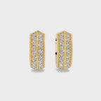 Yellow Gold Pave Diamond Hoops