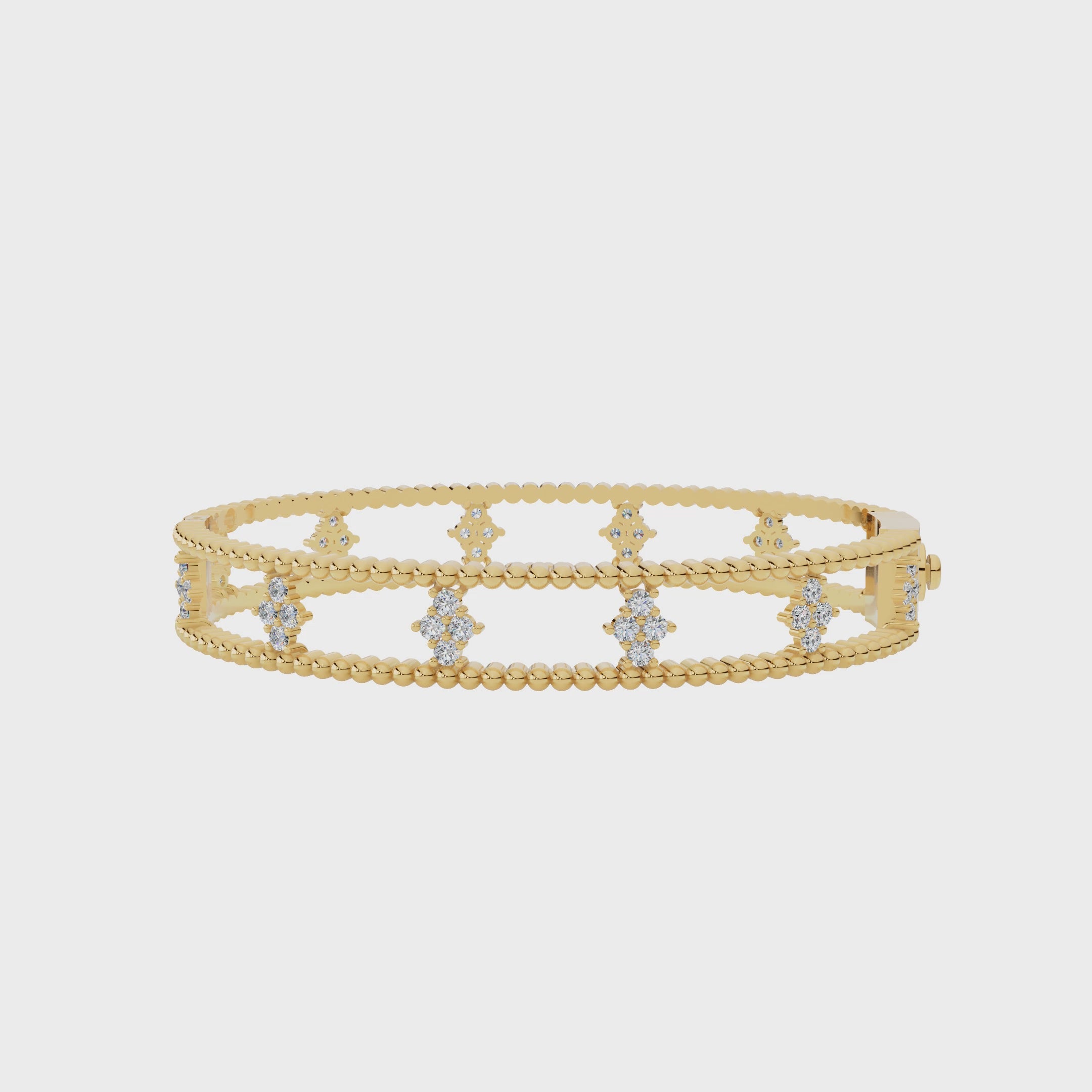 Diamond Cluster Beaded Bangle