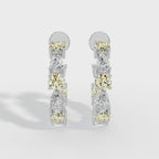 Small Yellow Diamond Twist Hoops