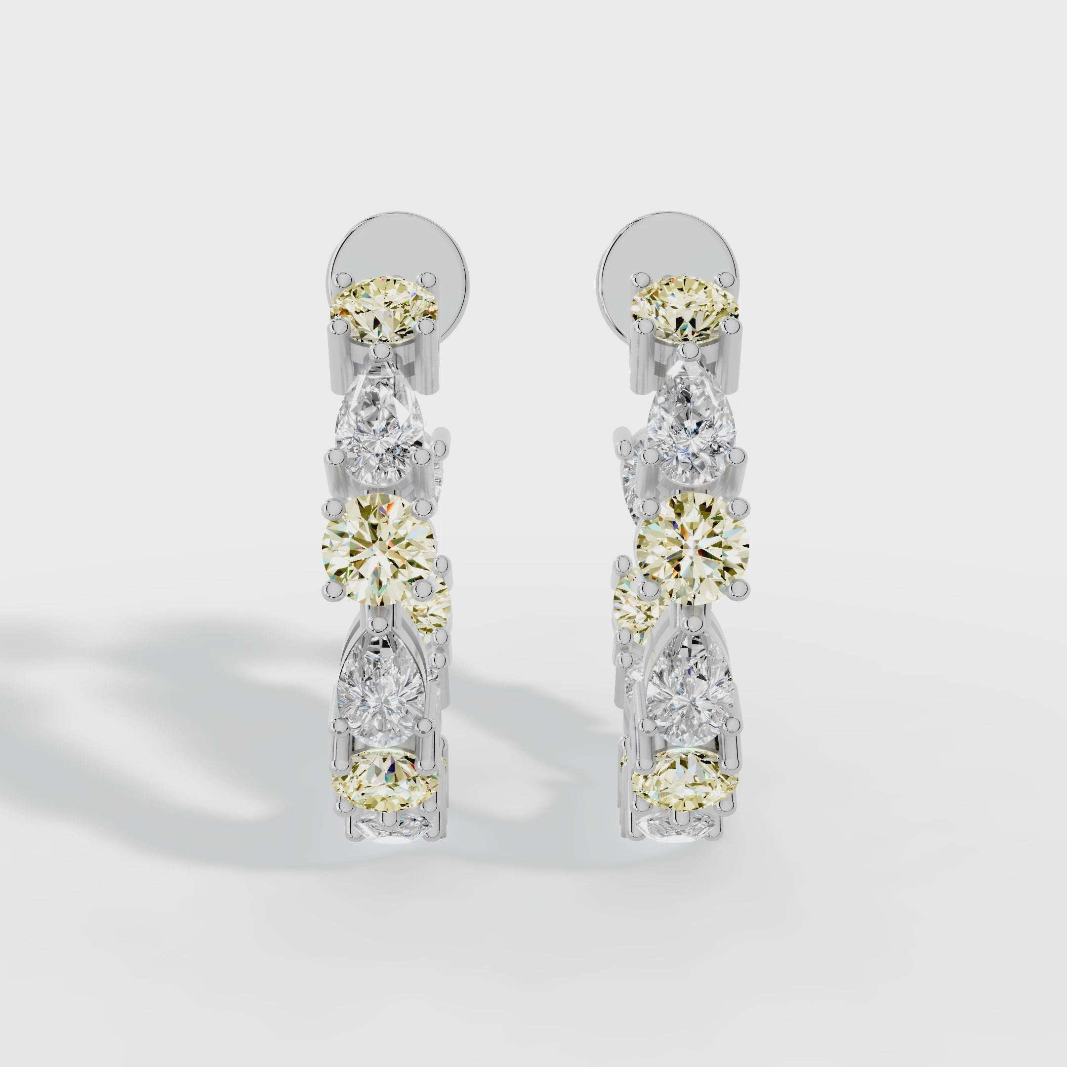 Small Yellow Diamond Twist Hoops
