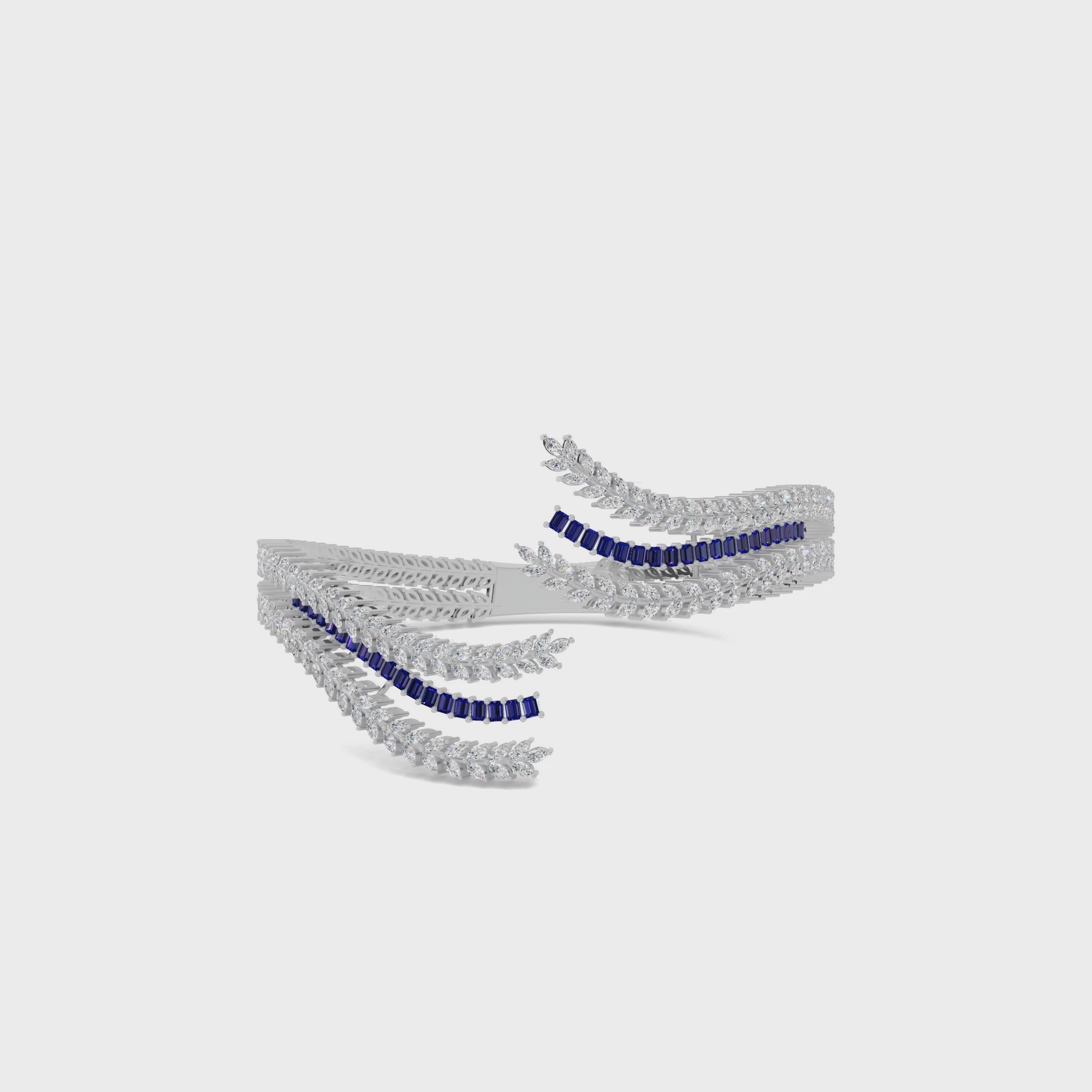 Sapphire Diamond Cuff Bracelet