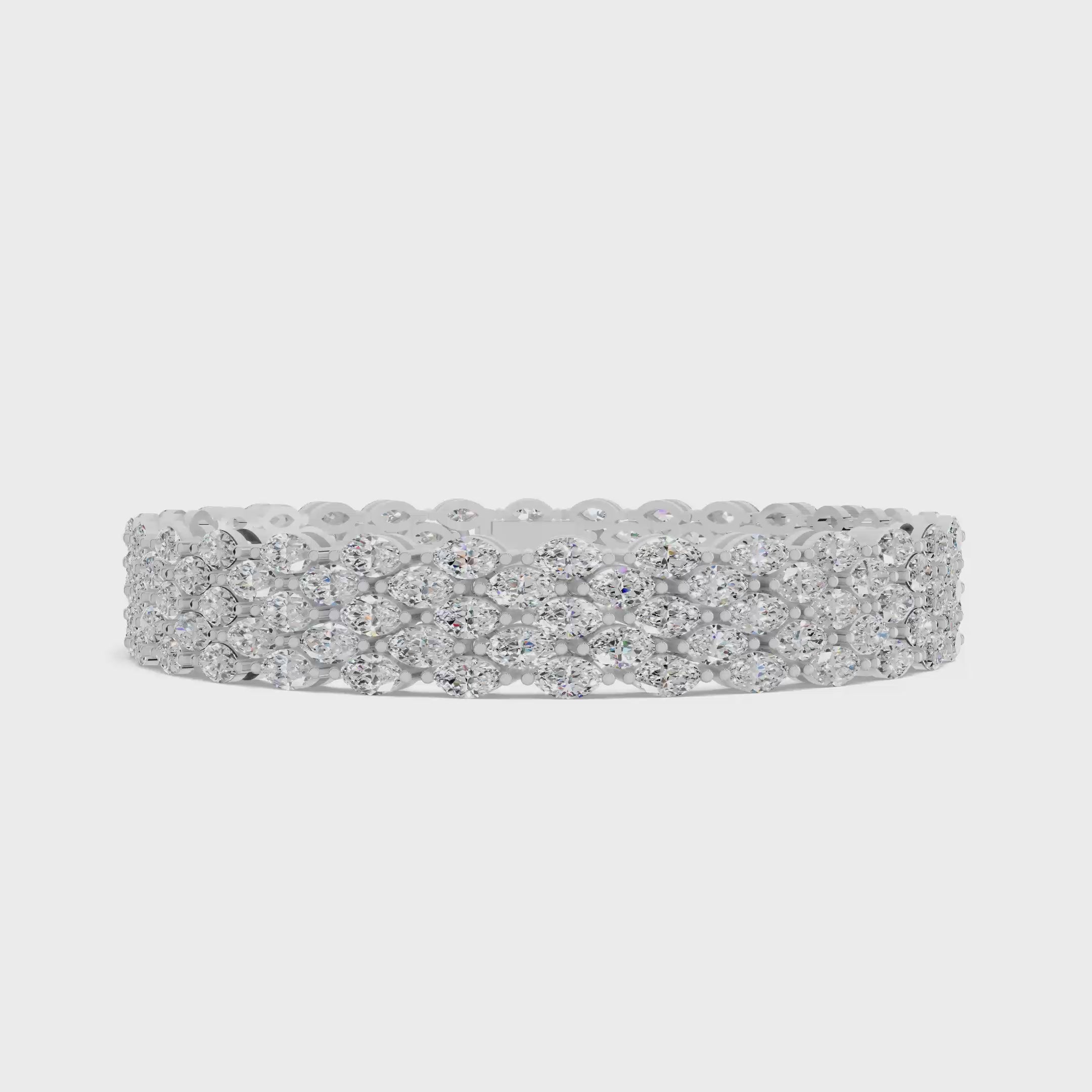 Pear Diamond Five-Row Tennis Bracelet