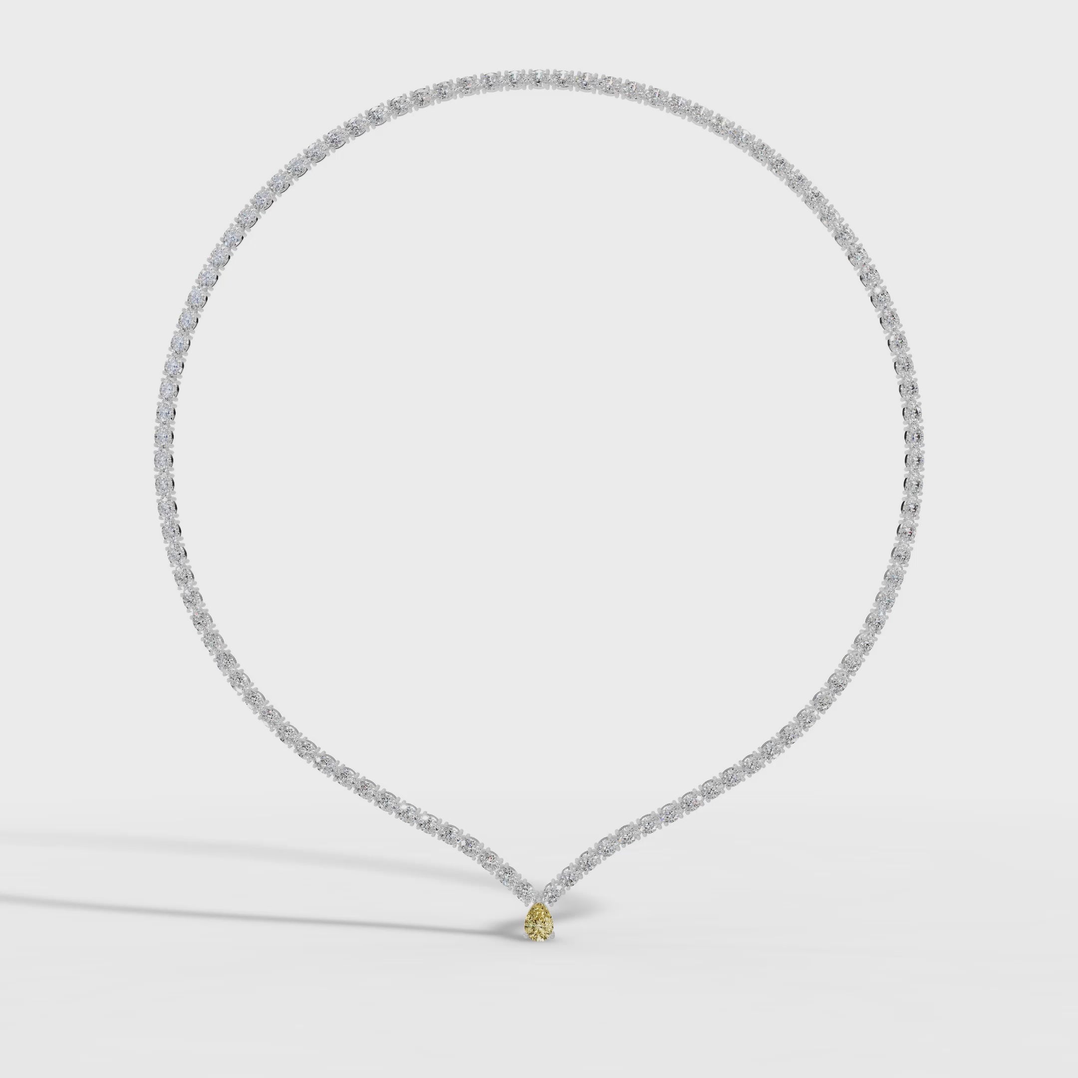 Yellow Diamond Tennis Necklace