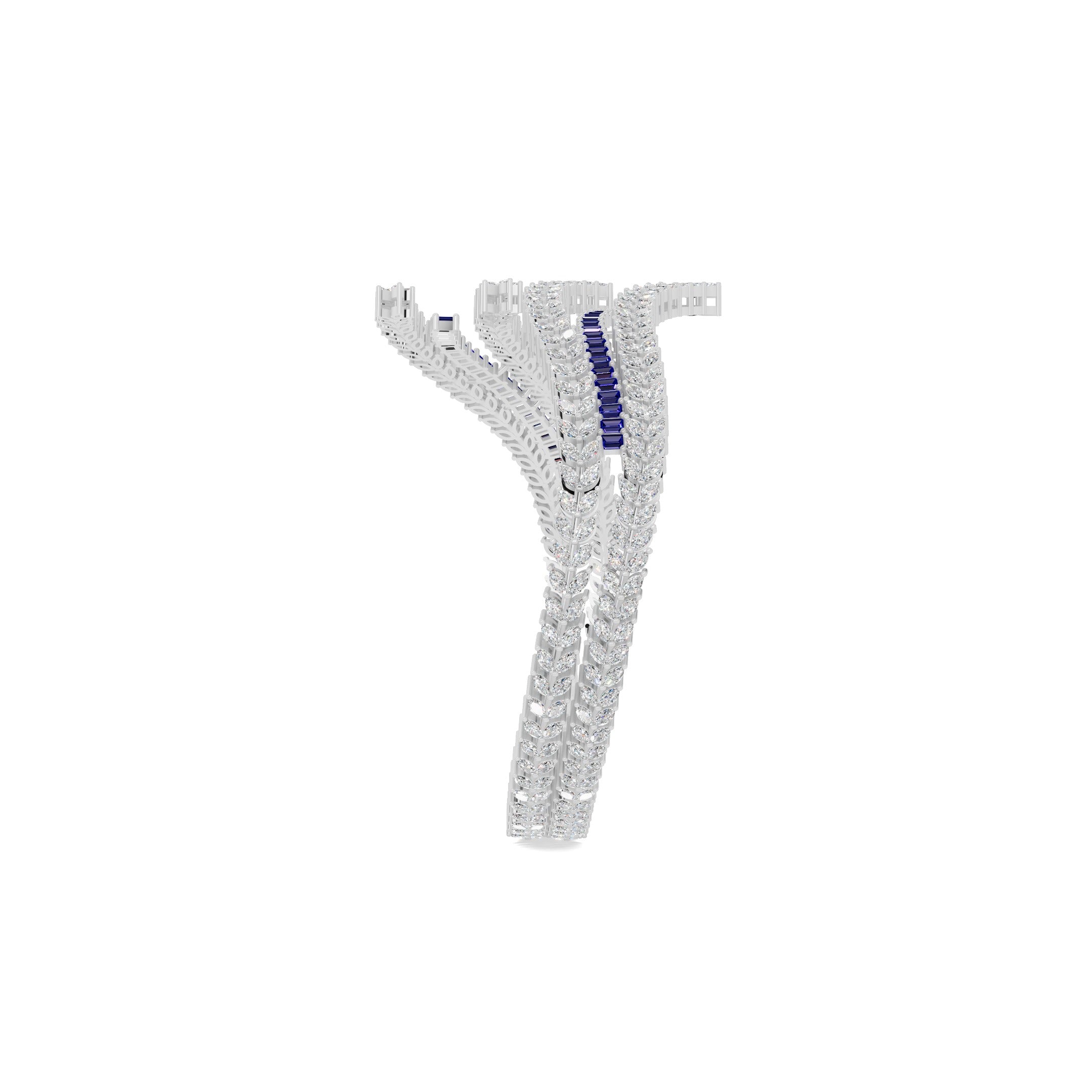 Sapphire Diamond Cuff Bracelet